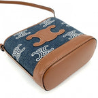 Celine Shoulder Bag Triomphe Mini Bucket Cuill Crossbody Denim — view 3