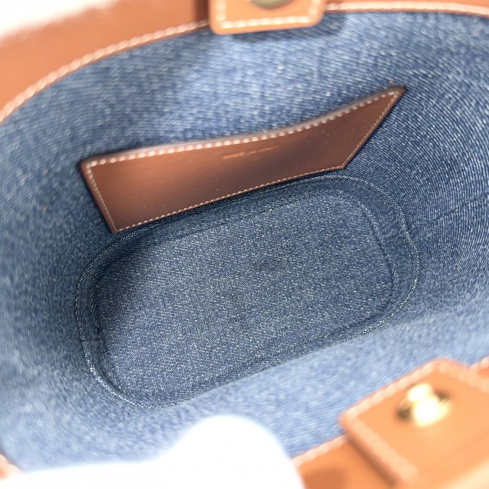 Celine Shoulder Bag Triomphe Mini Bucket Cuill Crossbody Denim — view 4