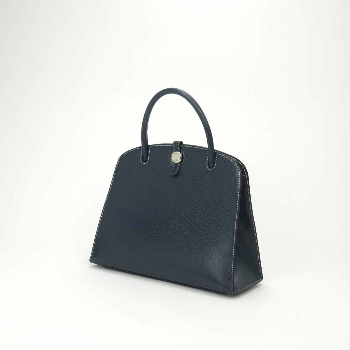 Hermes Dalvy MM Tote Lycee Blueroy Navy Silver Handbag — view 2