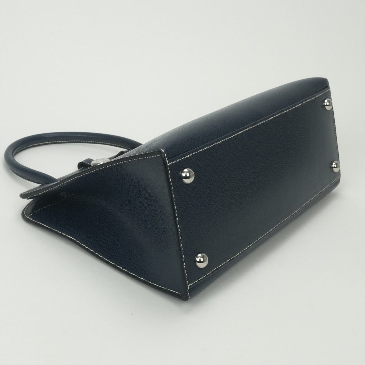 Hermes Dalvy MM Tote Lycee Blueroy Navy Silver Handbag — view 6