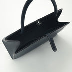 Hermes Dalvy MM Tote Lycee Blueroy Navy Silver Handbag — view 8