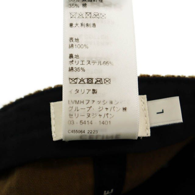 Celine Triomphe Logo Corduroy Baseball Cap Hat L Brown — view 9