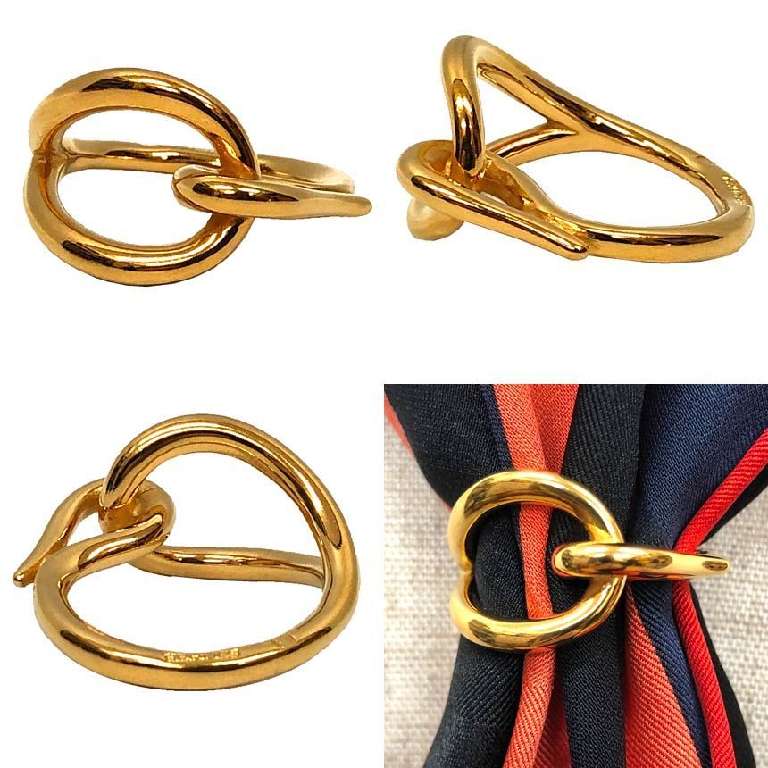 Hermes Jumbo Scarf Ring Clasp Gold — view 2
