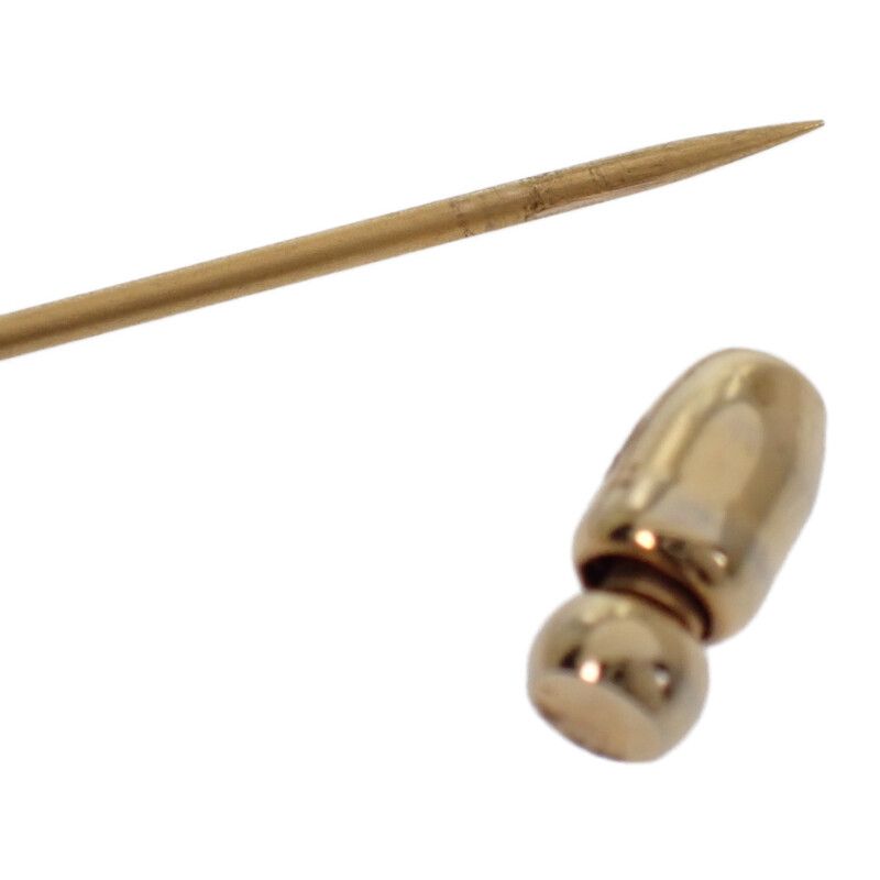 Hermes Shell Pin Brooc Metal Gold Brown Brooch — view 6