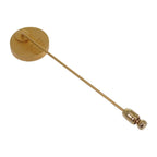 Hermes Shell Pin Brooc Metal Gold Brown Brooch — view 4