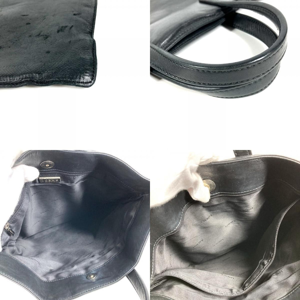 Loewe Handbag Logo Vertical Shape Tote Leather Black — view 8