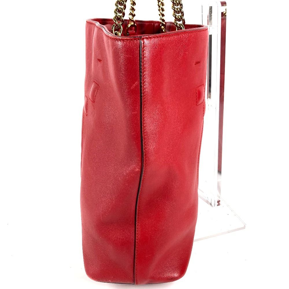 Gucci Shoulder Bag Interlocking Chain Tote Leather Red — view 4