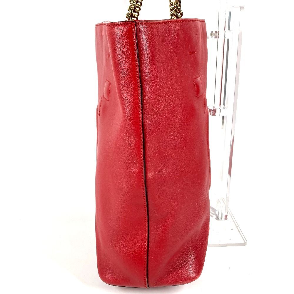 Gucci Shoulder Bag Interlocking Chain Tote Leather Red — view 3