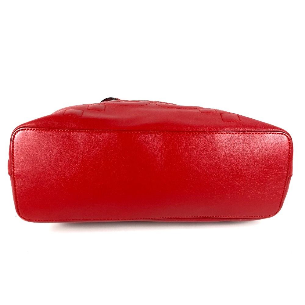 Gucci Shoulder Bag Interlocking Chain Tote Leather Red — view 7