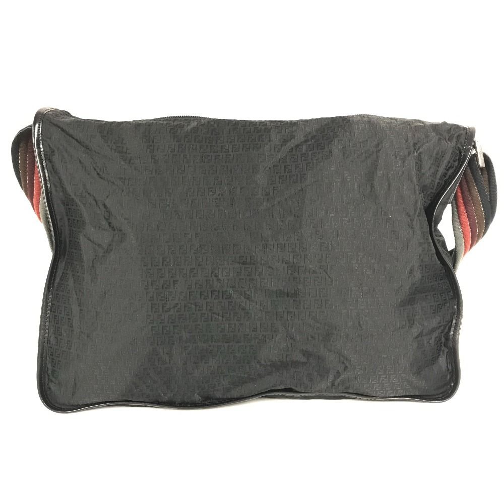 Fendi Shoulder Bag Zucca Logo Leather Nylon Black — view 2