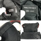 Fendi Shoulder Bag Zucca Logo Leather Nylon Black — view 9