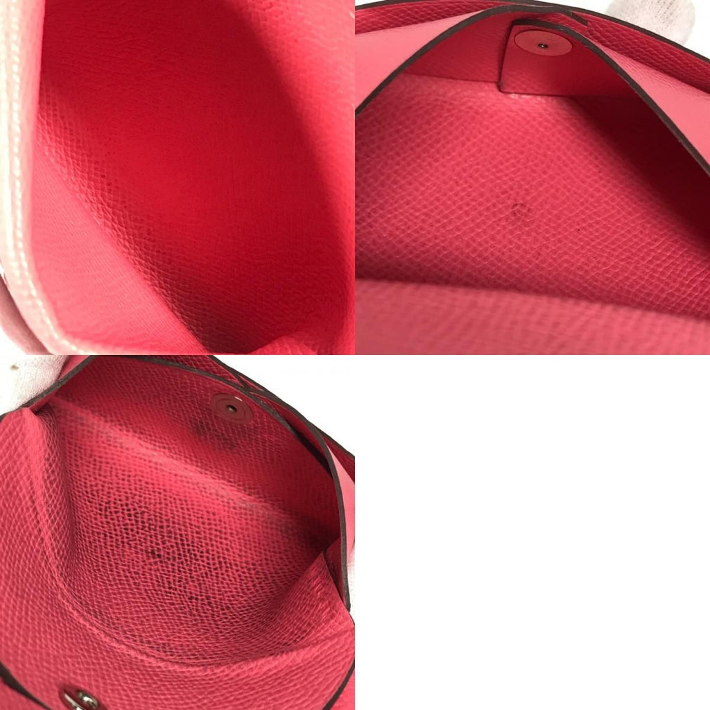 Hermes Bifold Wallet Calvi Duo Epsom Rose Azalea Pink — view 9