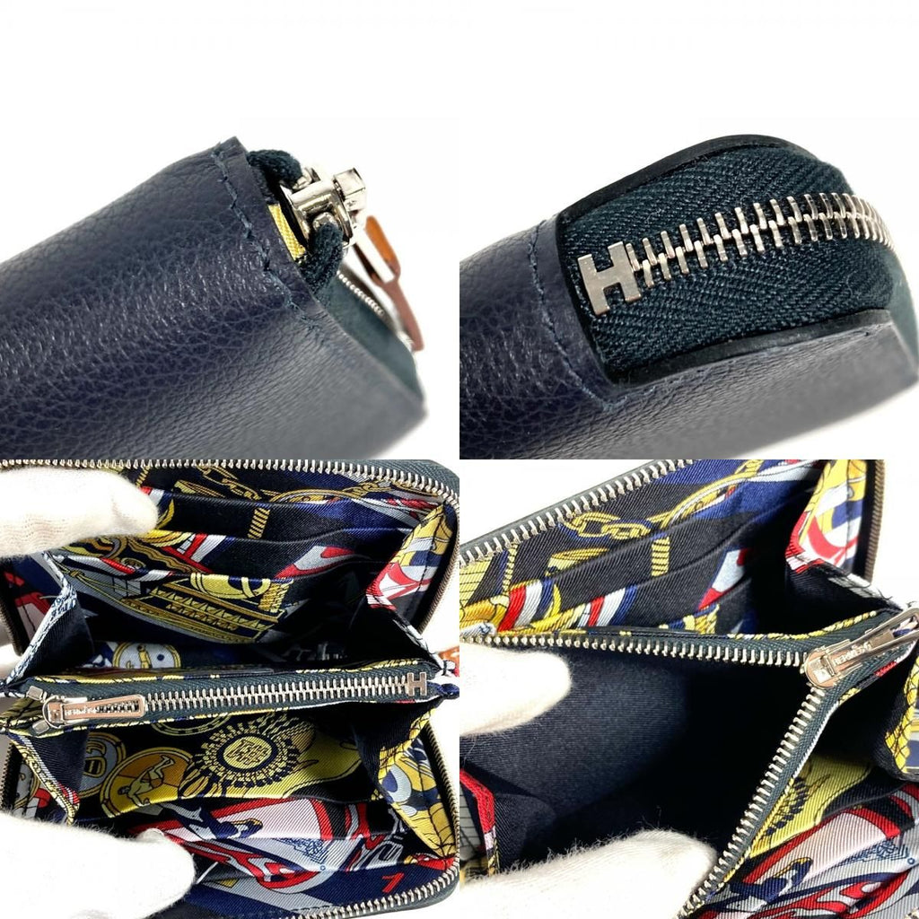 Hermes Bifold Wallet Azap Silk in Compact Leather Navy — view 8