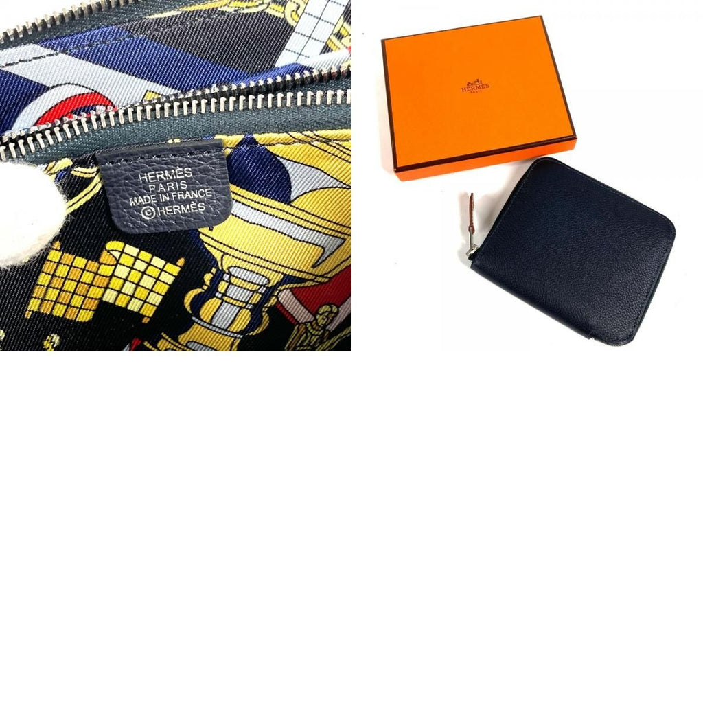 Hermes Bifold Wallet Azap Silk in Compact Leather Navy — view 9