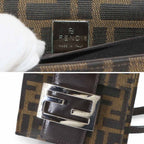 Fendi Zucca Shoulder Bag Canvas Leather Brown Silver — view 9