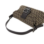 Fendi Zucchino Mamma Bucket Shoulder Bag Canvas Brown Beige Gunmetal — view 5