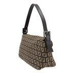 Fendi Zucchino Mamma Bucket Shoulder Bag Canvas Brown Beige Gunmetal — view 3