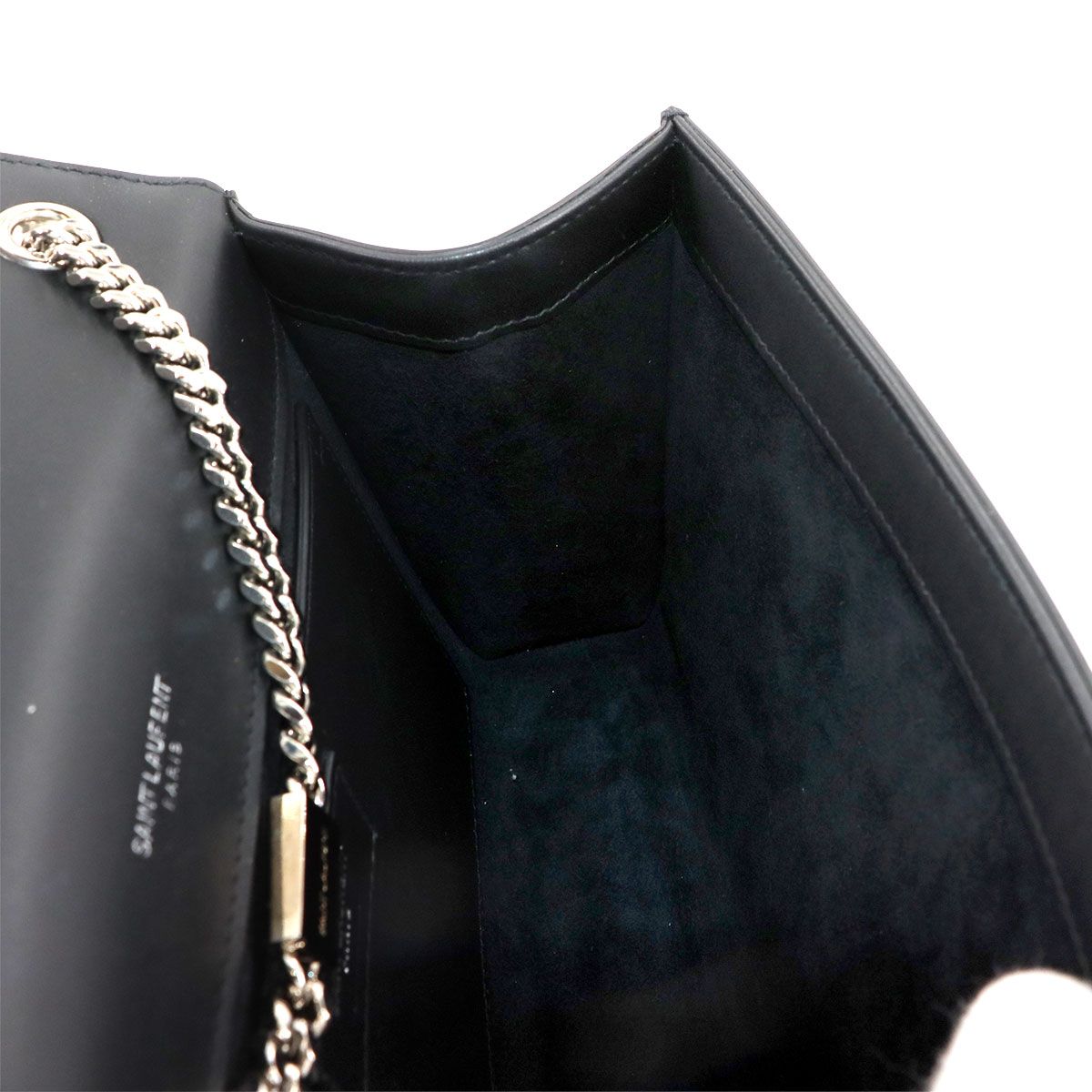 Saint Laurent Kate Chain Shoulder Bag Leather Black Medium — view 8