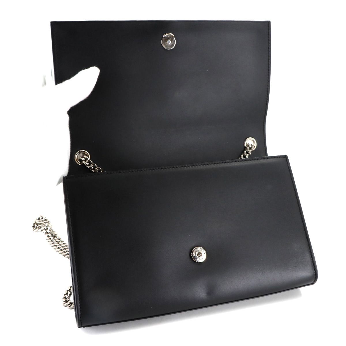 Saint Laurent Kate Chain Shoulder Bag Leather Black Medium — view 6