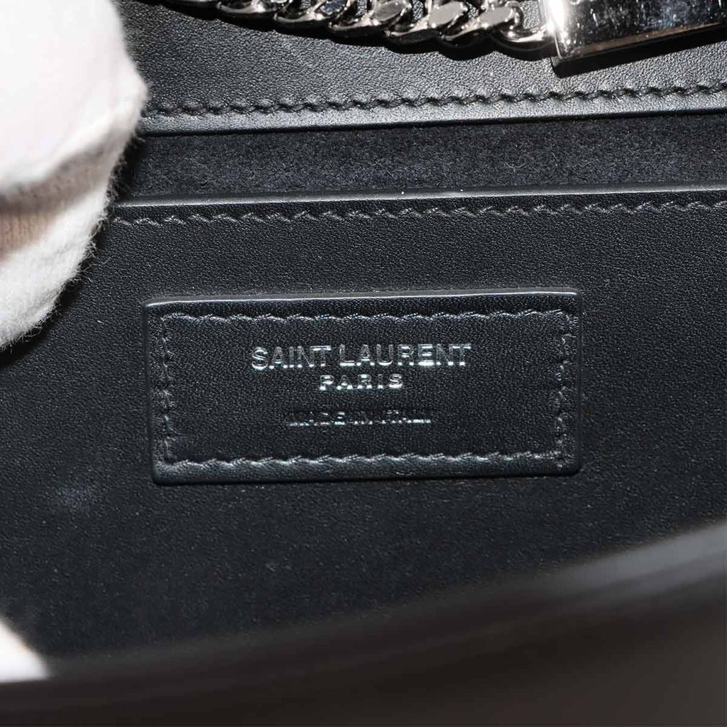 Saint Laurent Kate Chain Shoulder Bag Leather Black Medium — view 9