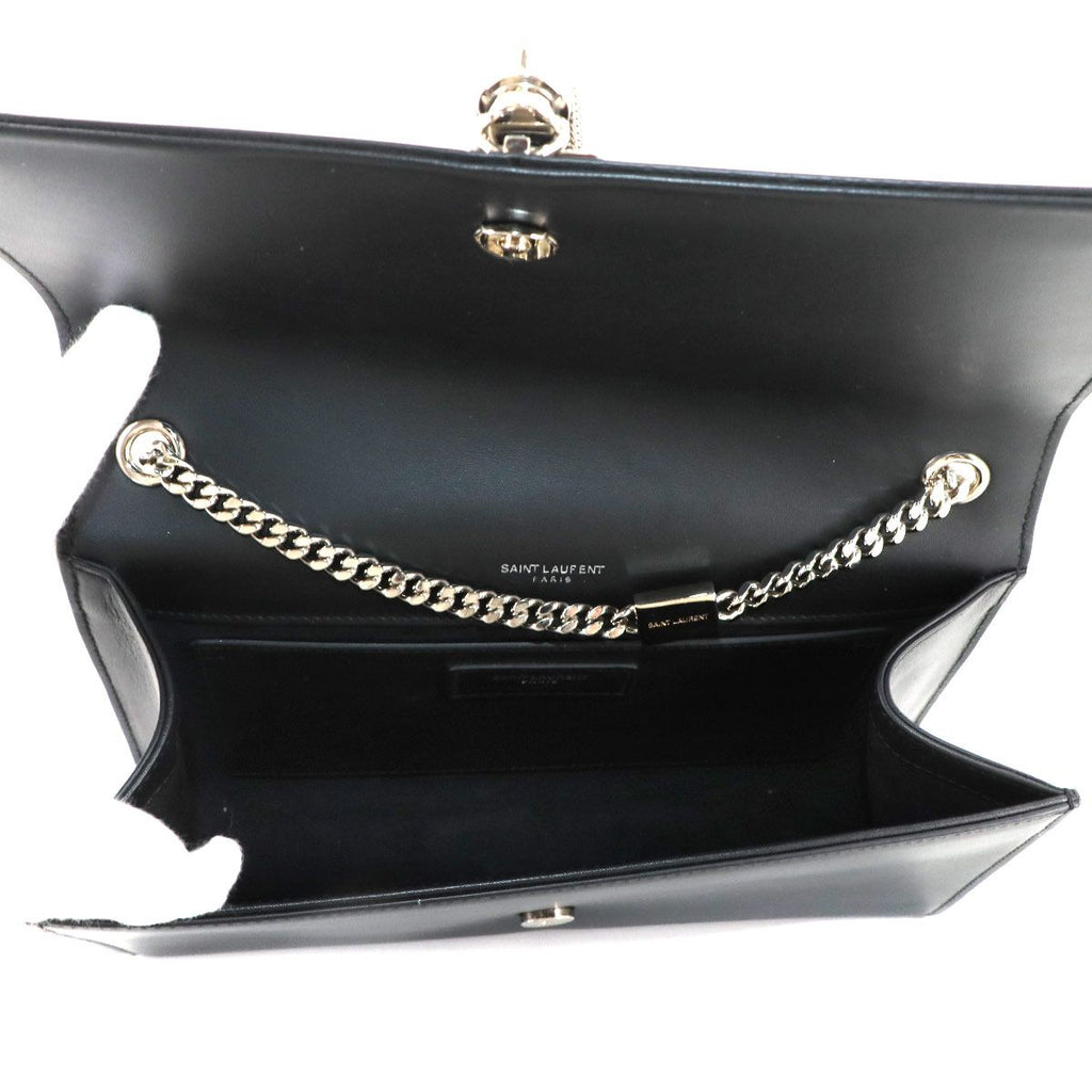 Saint Laurent Kate Chain Shoulder Bag Leather Black Medium — view 7