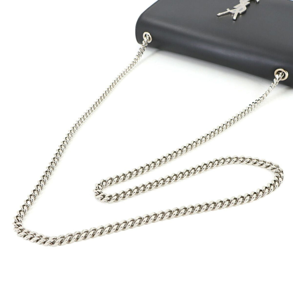 Saint Laurent Kate Chain Shoulder Bag Leather Black Medium — view 5