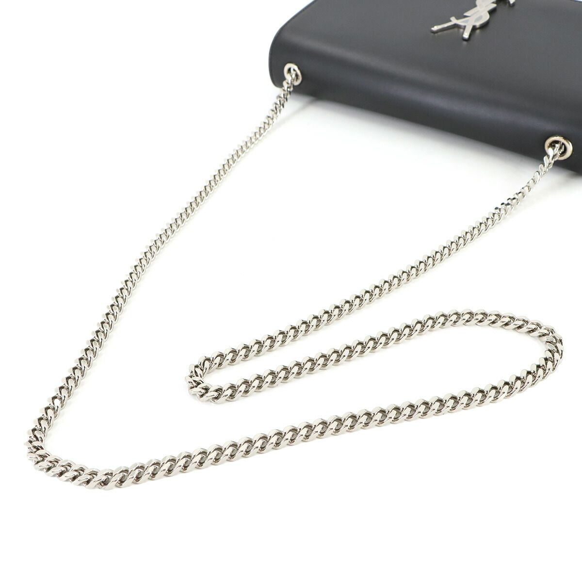 Saint Laurent Kate Chain Shoulder Bag Leather Black Medium — view 5