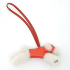 Hermes Buddy Charm Orange Poppy Carnelian White Agneau Milo Mouton — view 2