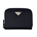 Prada Wallet Bifold Tessuto Nylon Leather Black Gold Zip Around — view 2