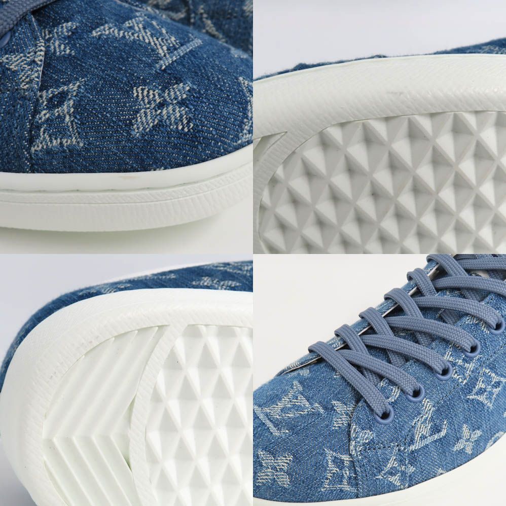 Louis Vuitton Luxembourg Line Sneakers Monogram Denim 8 Blue White — view 9