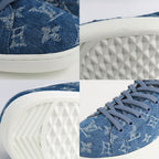 Louis Vuitton Luxembourg Line Sneakers Monogram Denim 8 Blue White — view 9