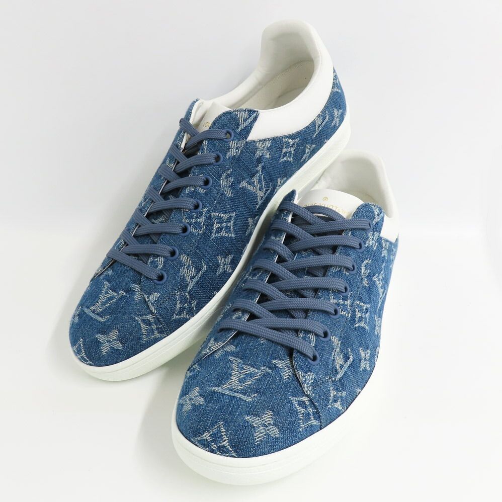 Louis Vuitton Luxembourg Line Sneakers Monogram Denim 8 Blue White — view 2