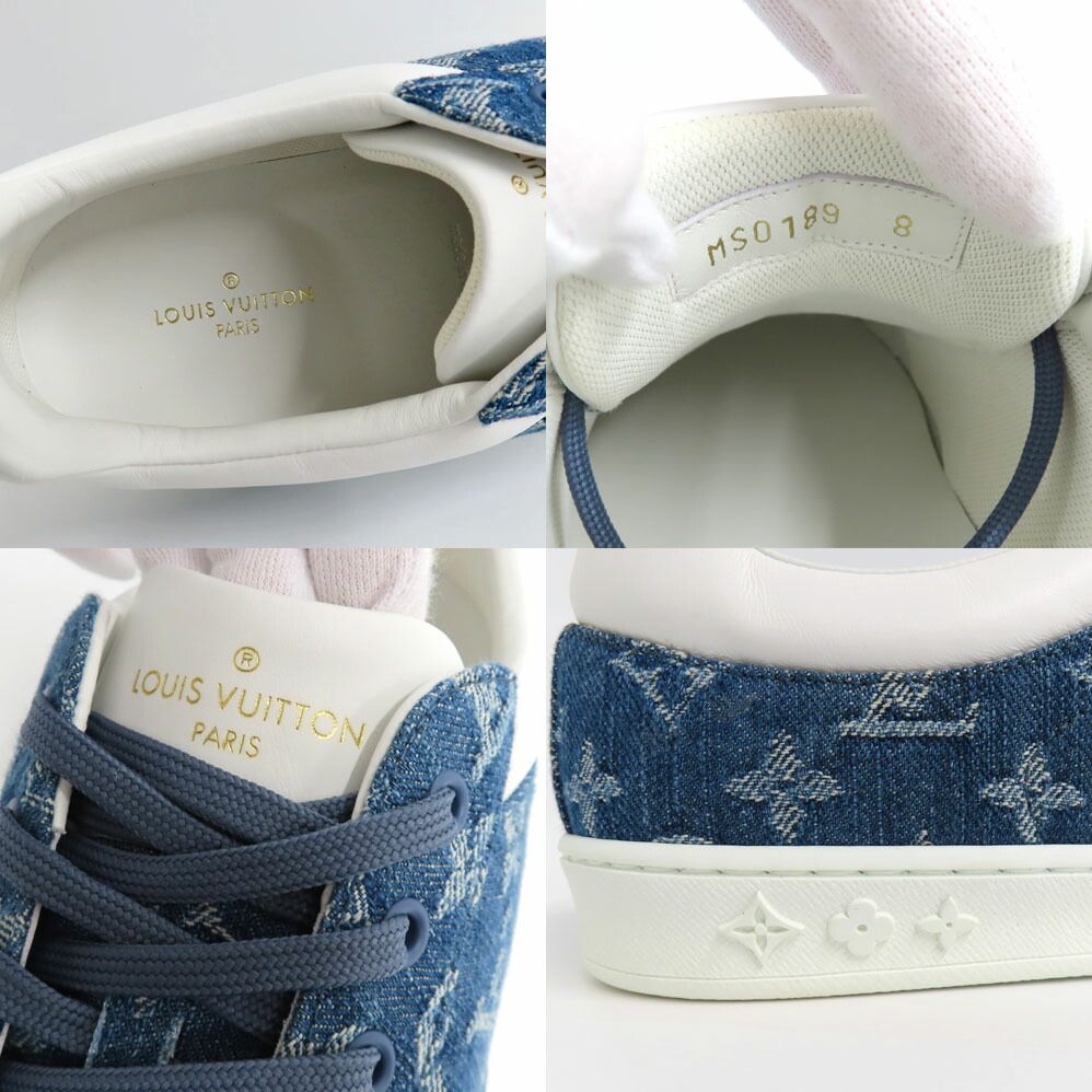 Louis Vuitton Luxembourg Line Sneakers Monogram Denim 8 Blue White — view 8