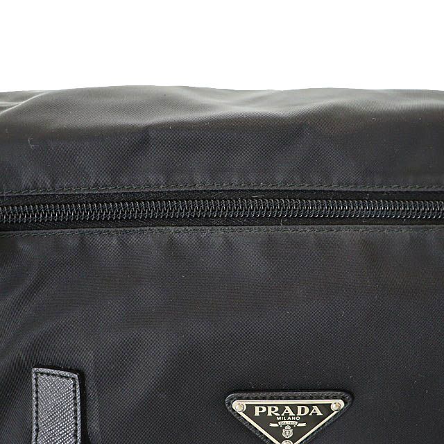 Prada Triangle Logo Nylon Messenger Shoulder Bag Black Aa — view 4