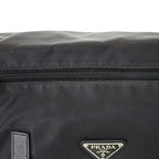 Prada Triangle Logo Nylon Messenger Shoulder Bag Black Aa — view 4