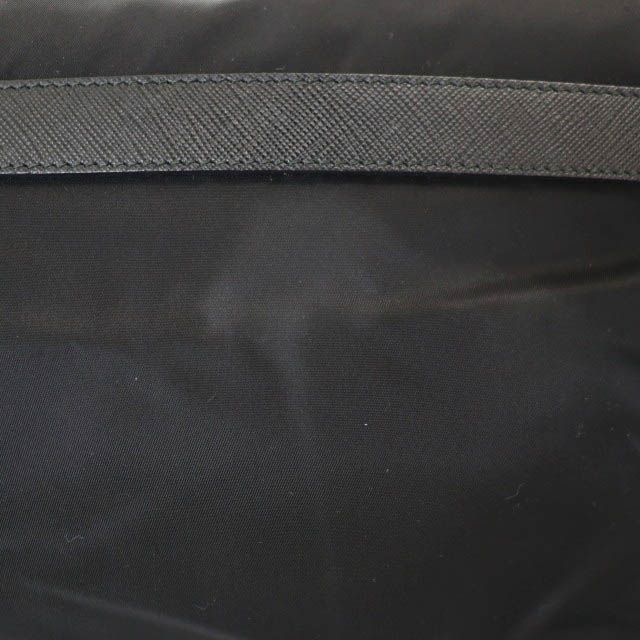 Prada Triangle Logo Nylon Messenger Shoulder Bag Black Aa — view 6