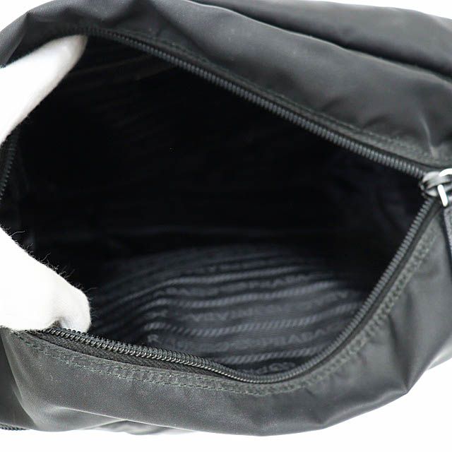 Prada Triangle Logo Nylon Messenger Shoulder Bag Black Aa — view 3