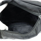 Prada Triangle Logo Nylon Messenger Shoulder Bag Black Aa — view 3