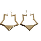 Prada Metal Earrings Triangle Logo Gold