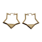 Prada Metal Earrings Triangle Logo Gold
