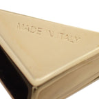Prada Metal Earrings Triangle Logo Gold