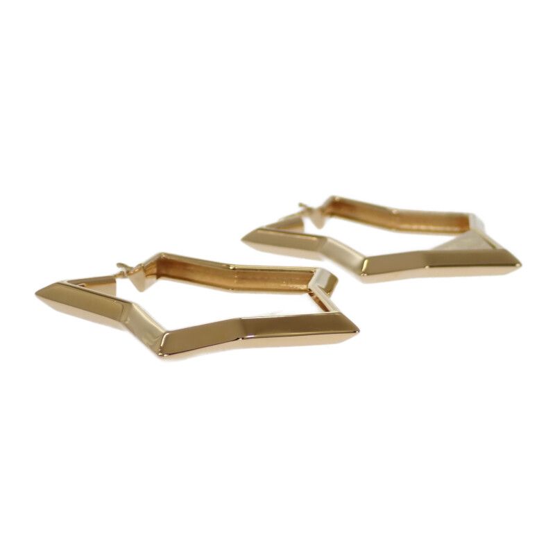 Prada Metal Earrings Triangle Logo Gold