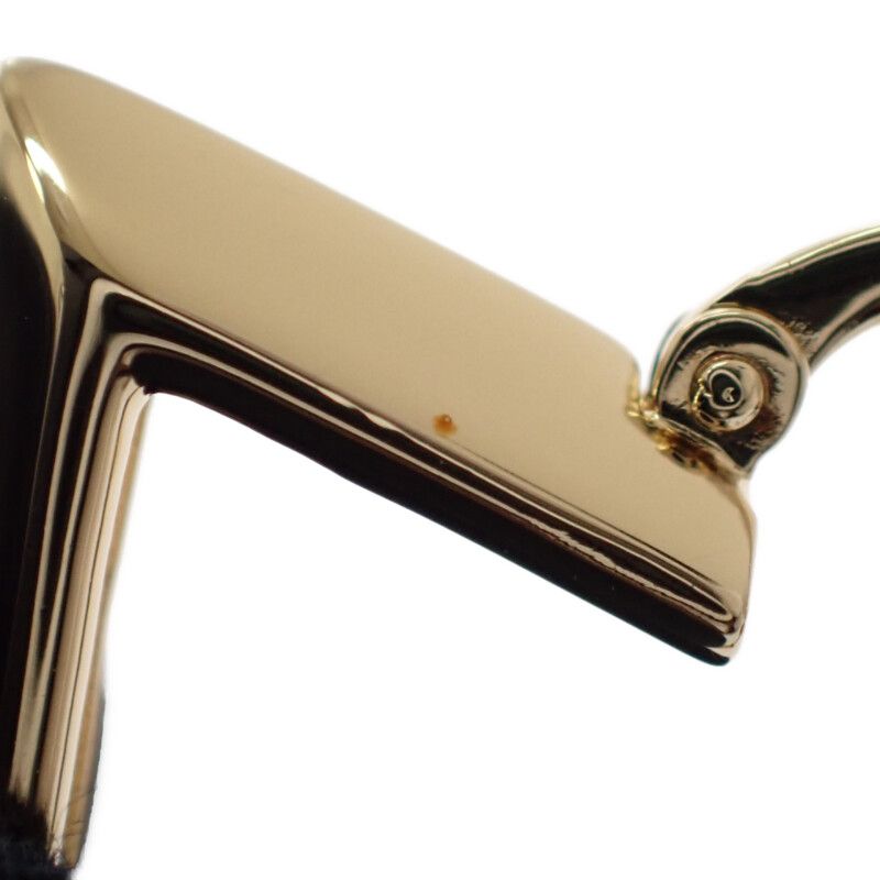 Prada Metal Earrings Triangle Logo Gold