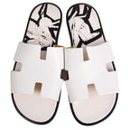 Hermes Sandals Izmir Logo Leather Shoes — view 4