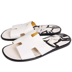 Hermes Sandals Izmir Logo Leather Shoes — view 2