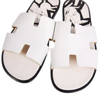 Hermes Sandals Izmir Logo Leather Shoes — view 3