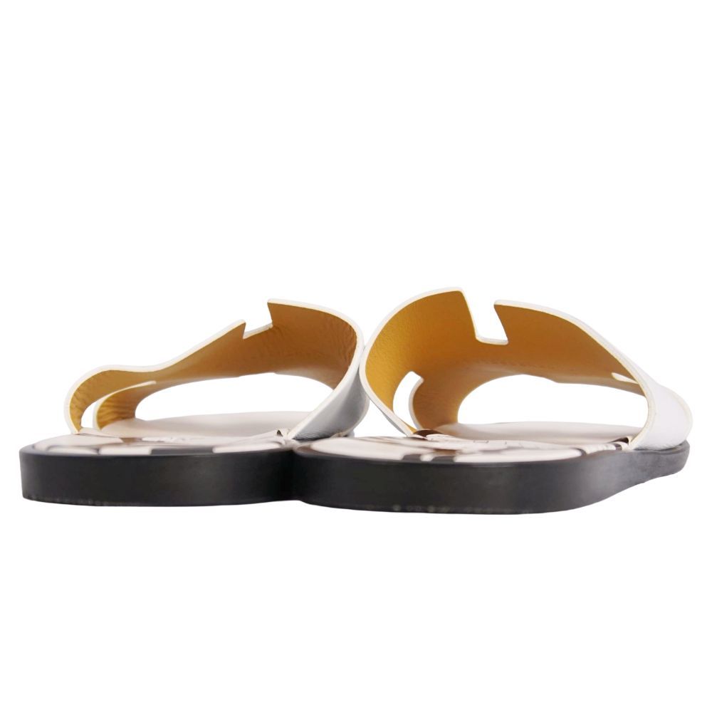 Hermes Sandals Izmir Logo Leather Shoes — view 5