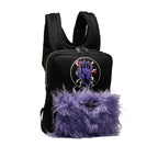 Prada Frankenstein Backpack Black Purple Nylon Fur — view 2