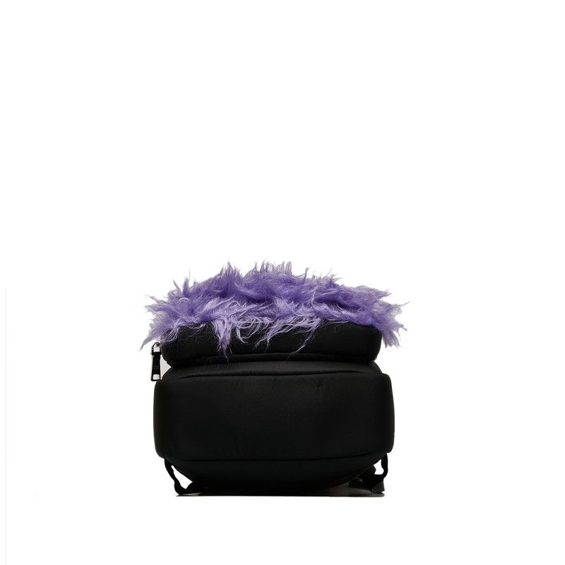 Prada Frankenstein Backpack Black Purple Nylon Fur — view 4