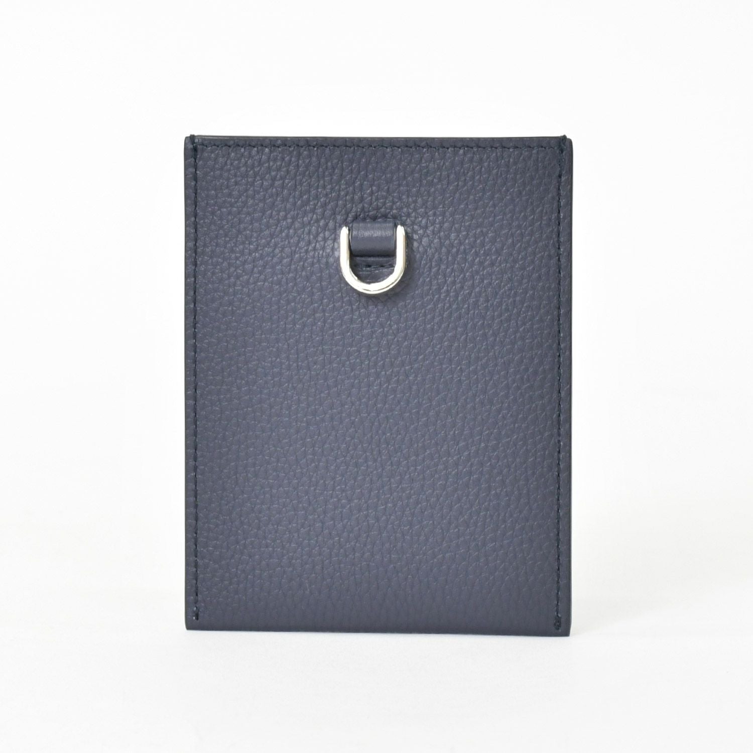 Dior Air Card Case Logo Strap Leather Navy Silver — view 4